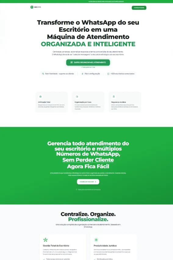 Projeto de site jurídico com foco em credibilidade e captação
