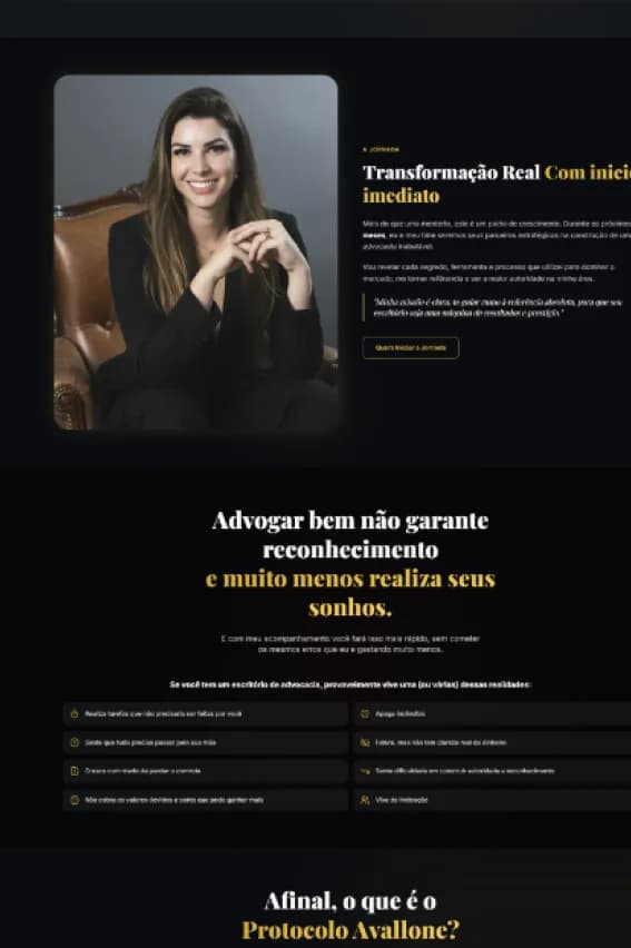 Projeto Erica Avallone com apresentação premium de marca pessoal